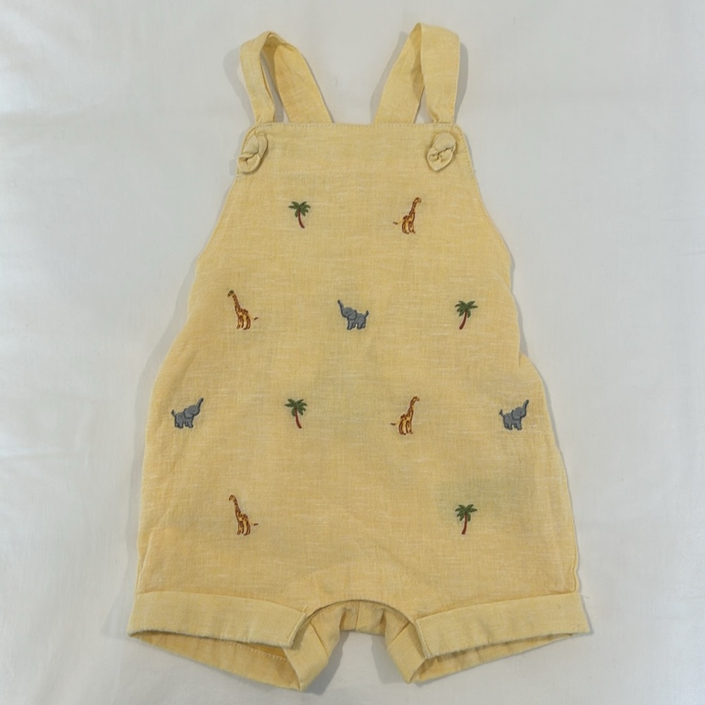 NWOT Janie and Jack Baby Safari Embroidered
Linen-Cotton Overall